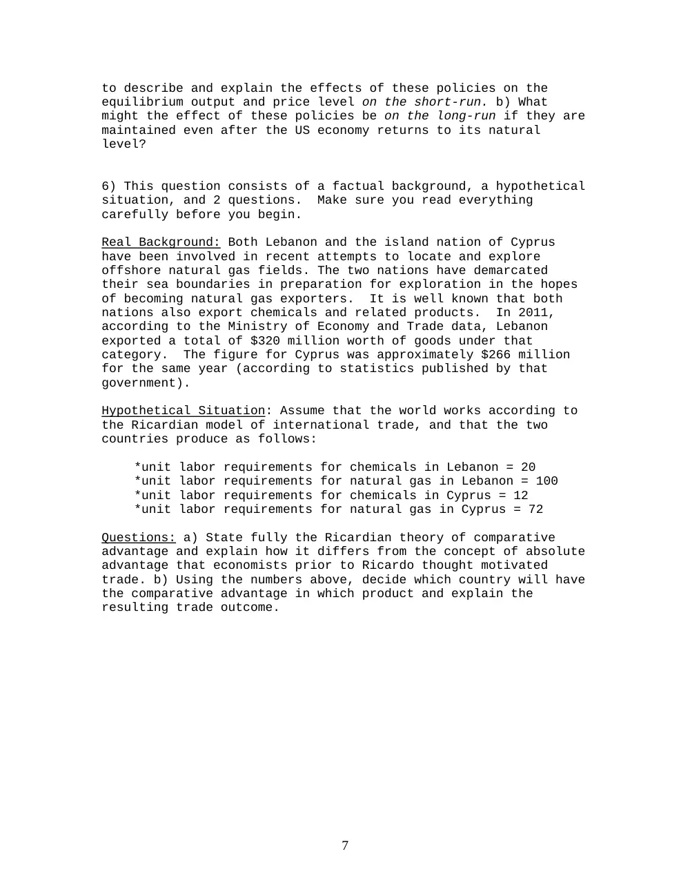 ECO 202 Final Sample, Fall 2013, page 7
