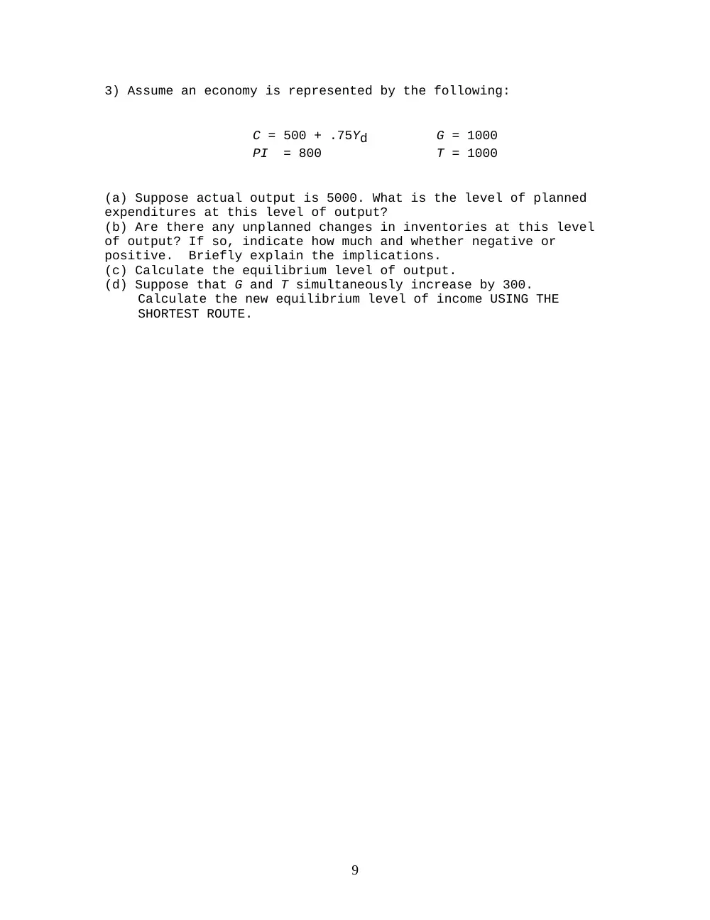 ECO 202 Final Sample, Fall 2013, page 9