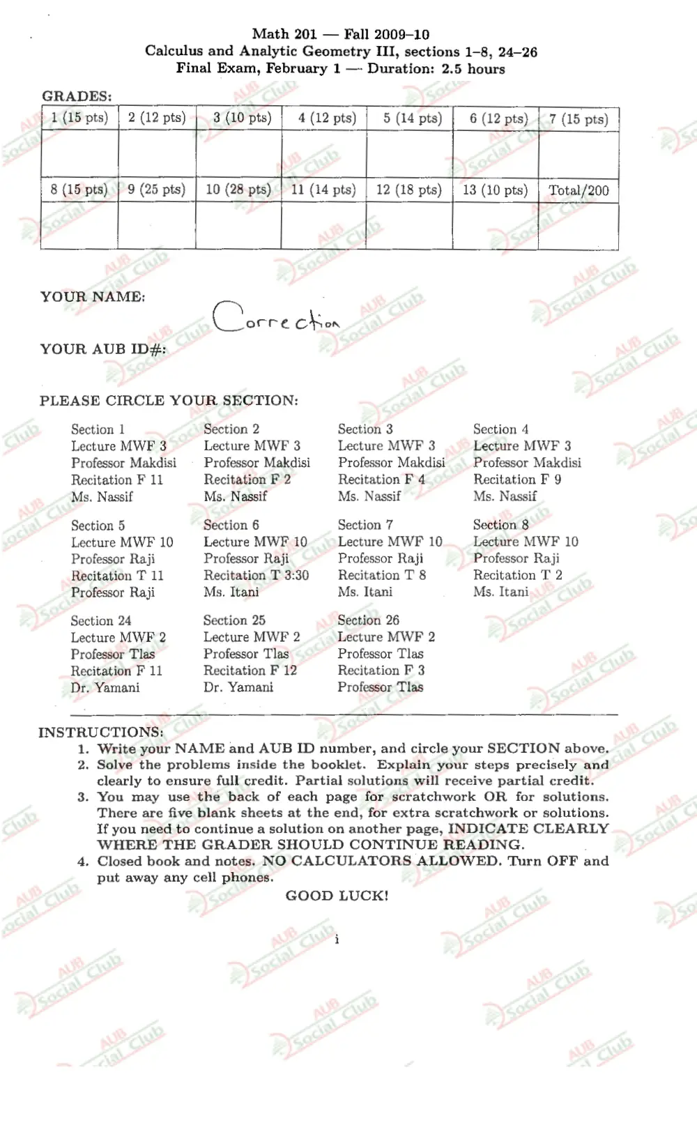 MATH 201 Final Finals with Solution Collection, Spring 2017, page 3