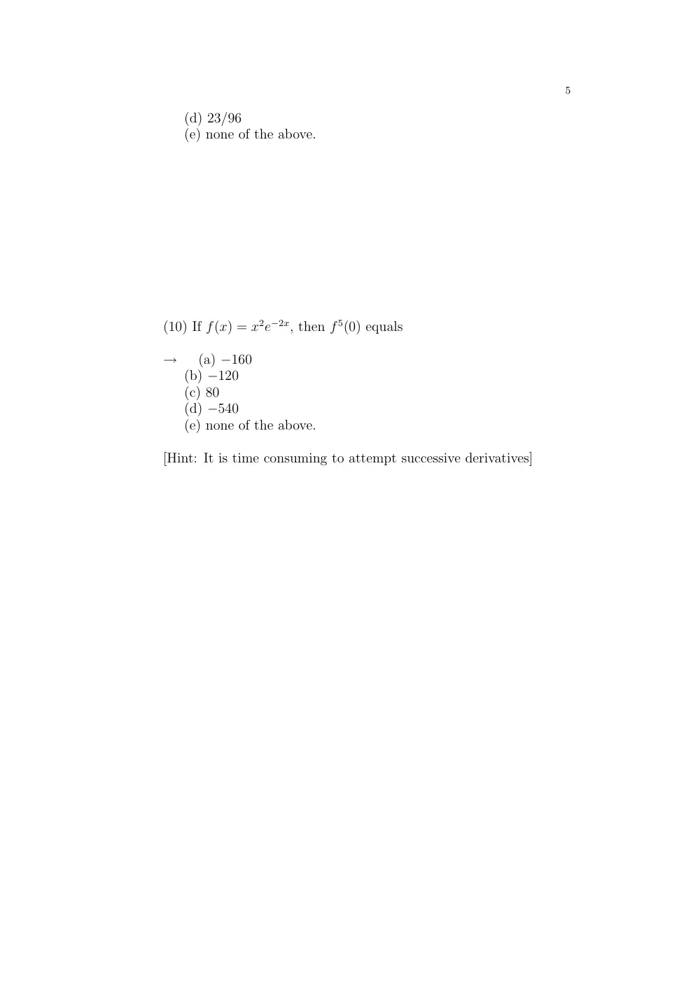 MATH 201 Exam 1, Fall 2001, page 5