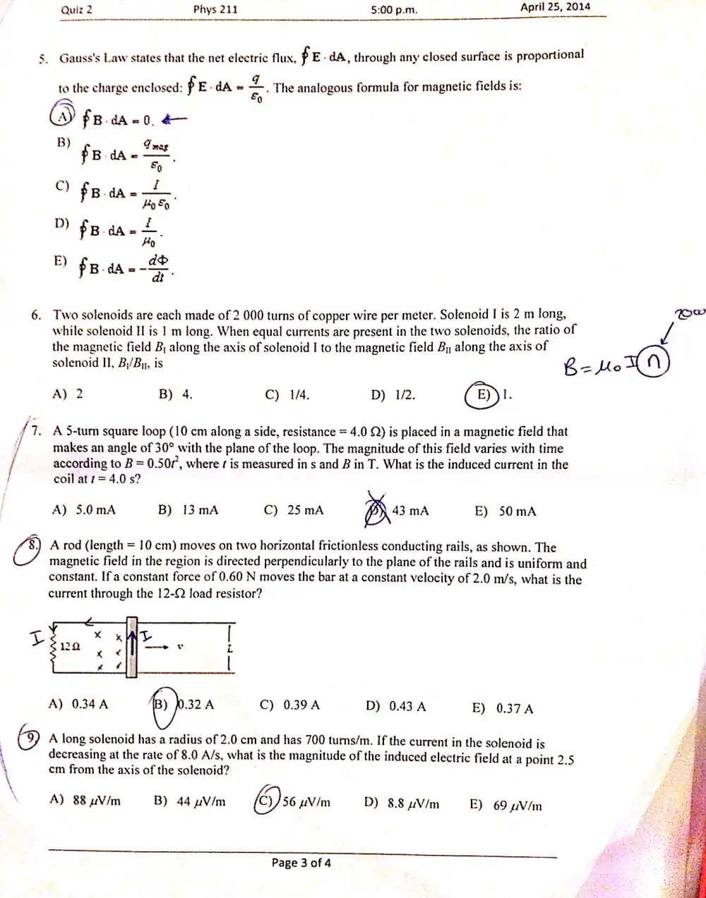 PHYS 211 Exam 2, Spring 2014, page 2
