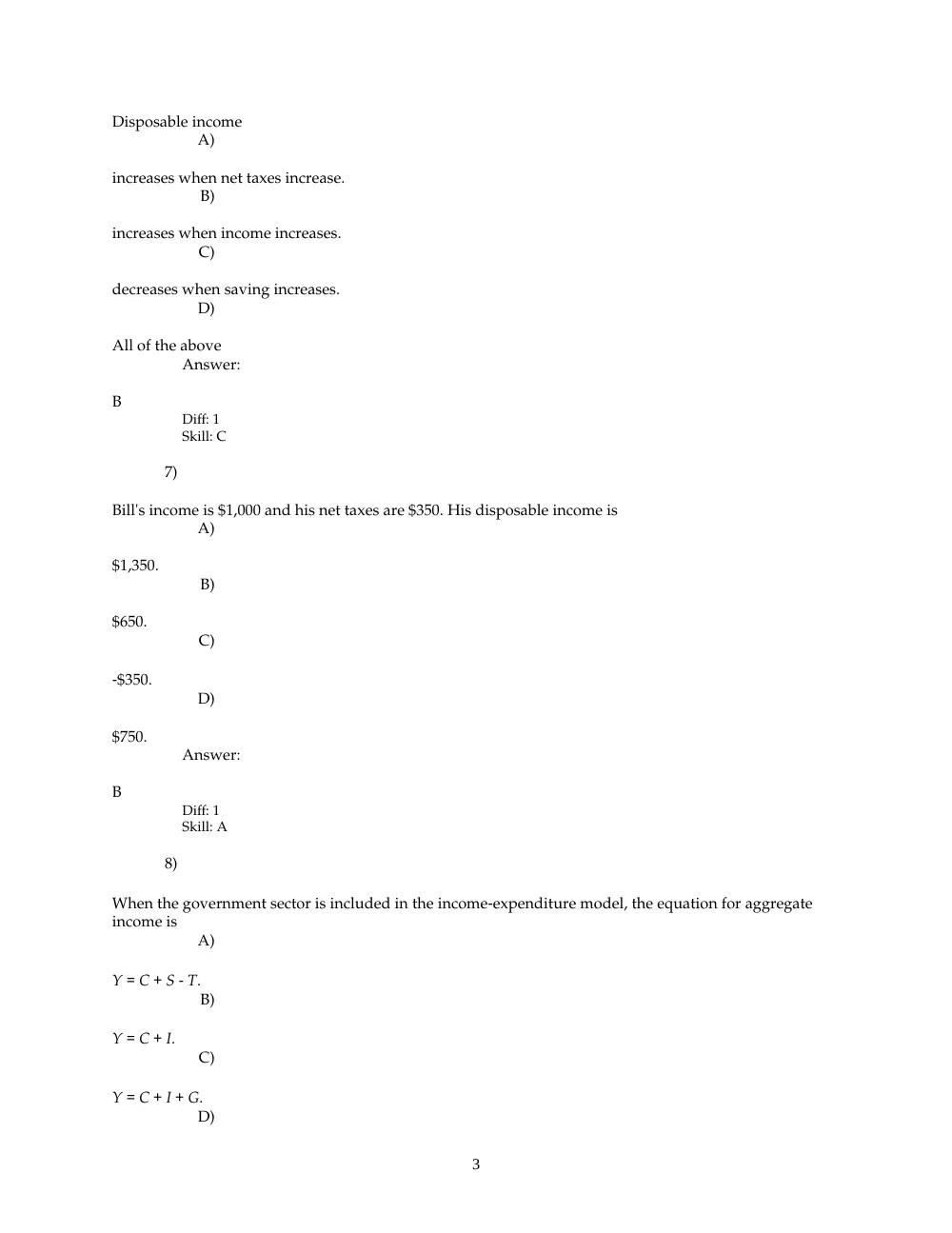 ECN 212 Problems, Fall 2008, page 3