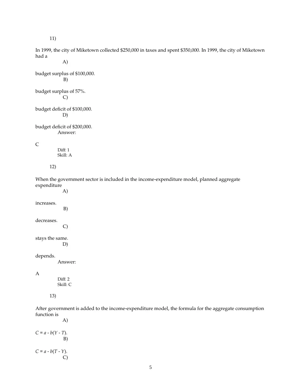 ECN 212 Problems, Fall 2008, page 5