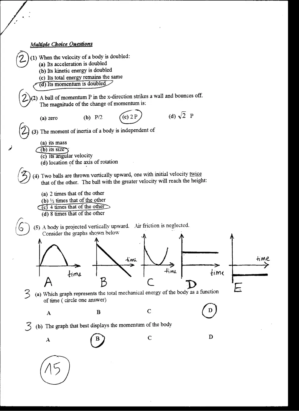 PHYS 103 Final, Fall 1998, page 1