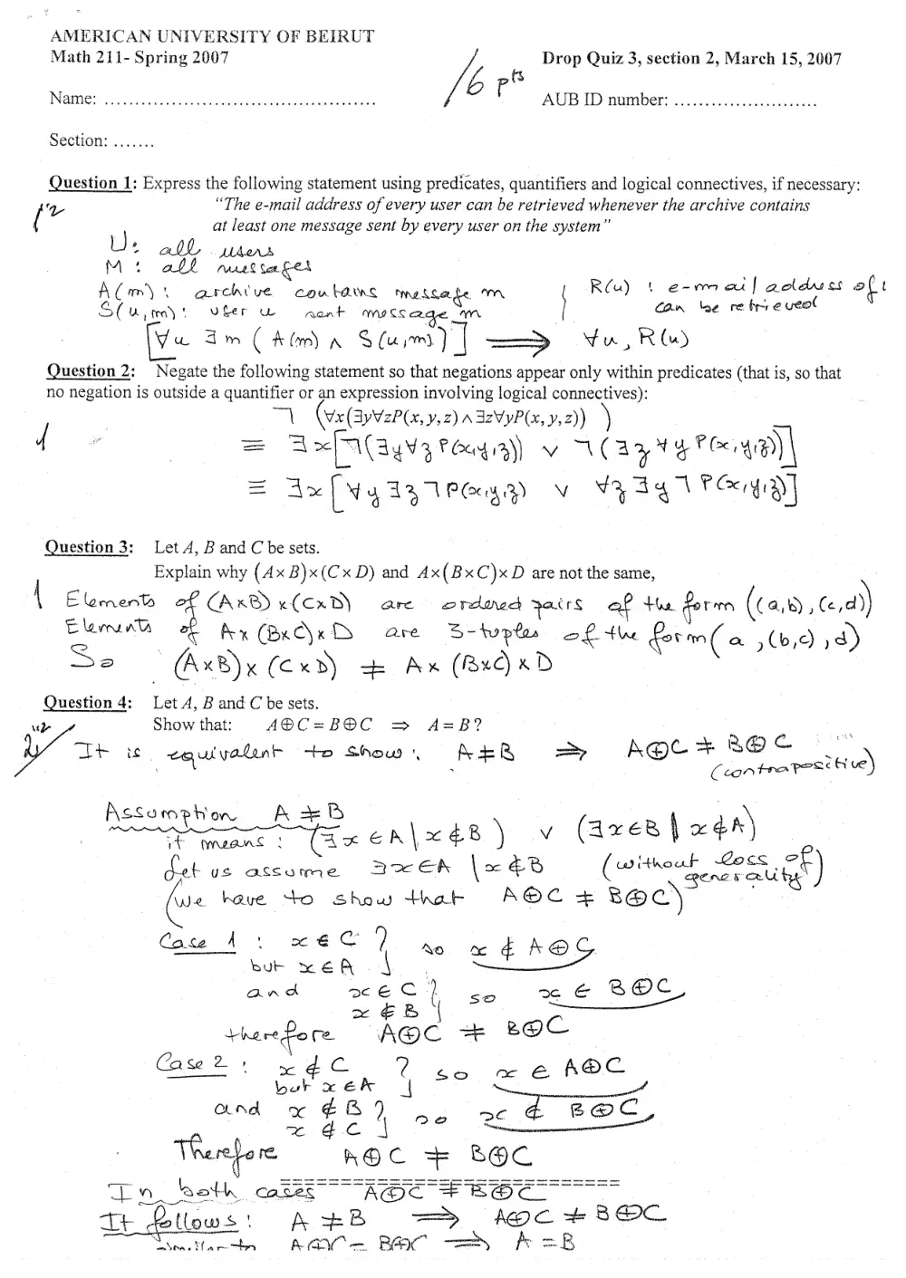 MATH 211 Exam, Spring 2008, page 1