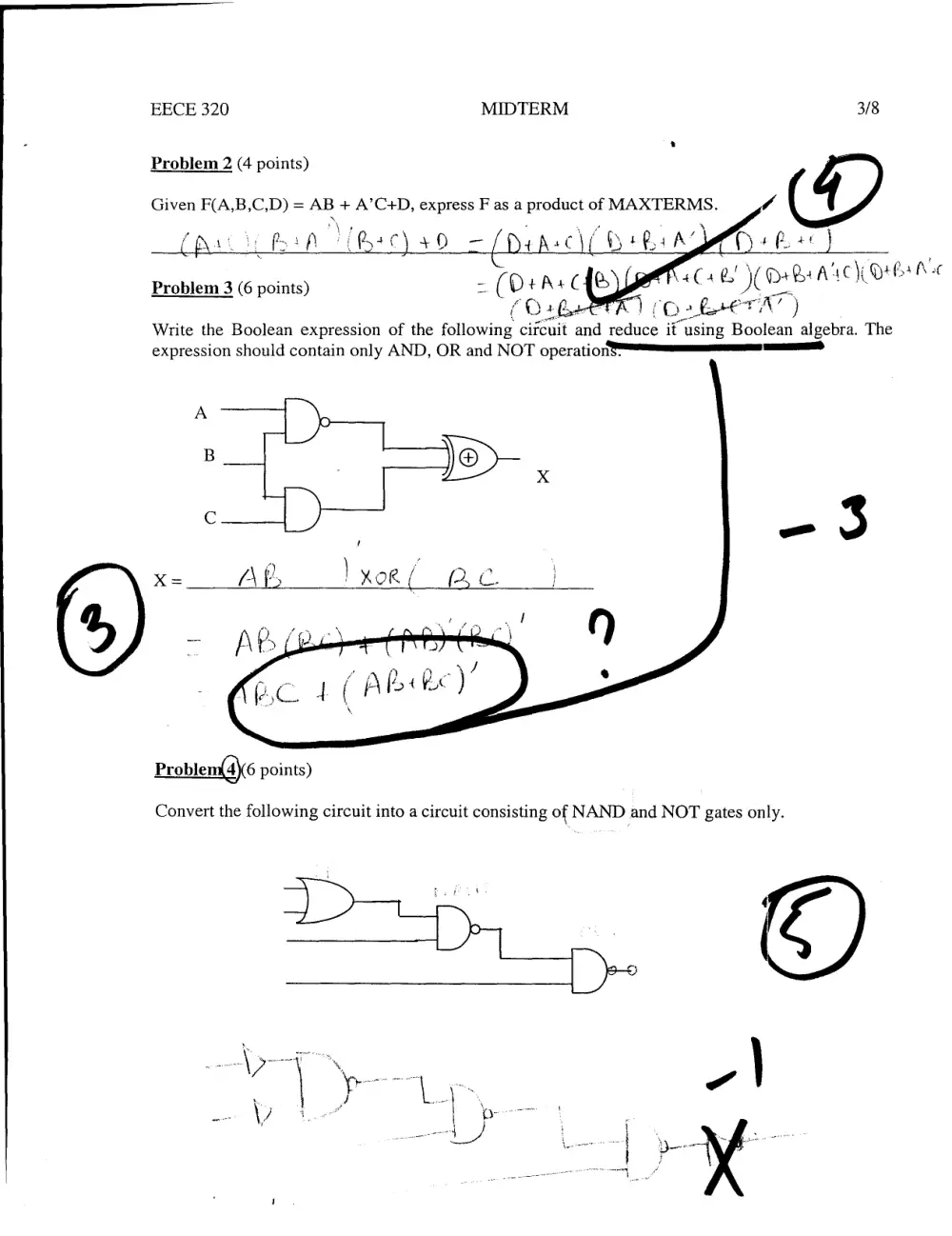 EECE 320 Midterm with Solution, Summer 2010, page 3