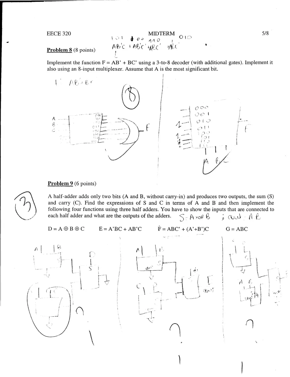 EECE 320 Midterm with Solution, Summer 2010, page 5
