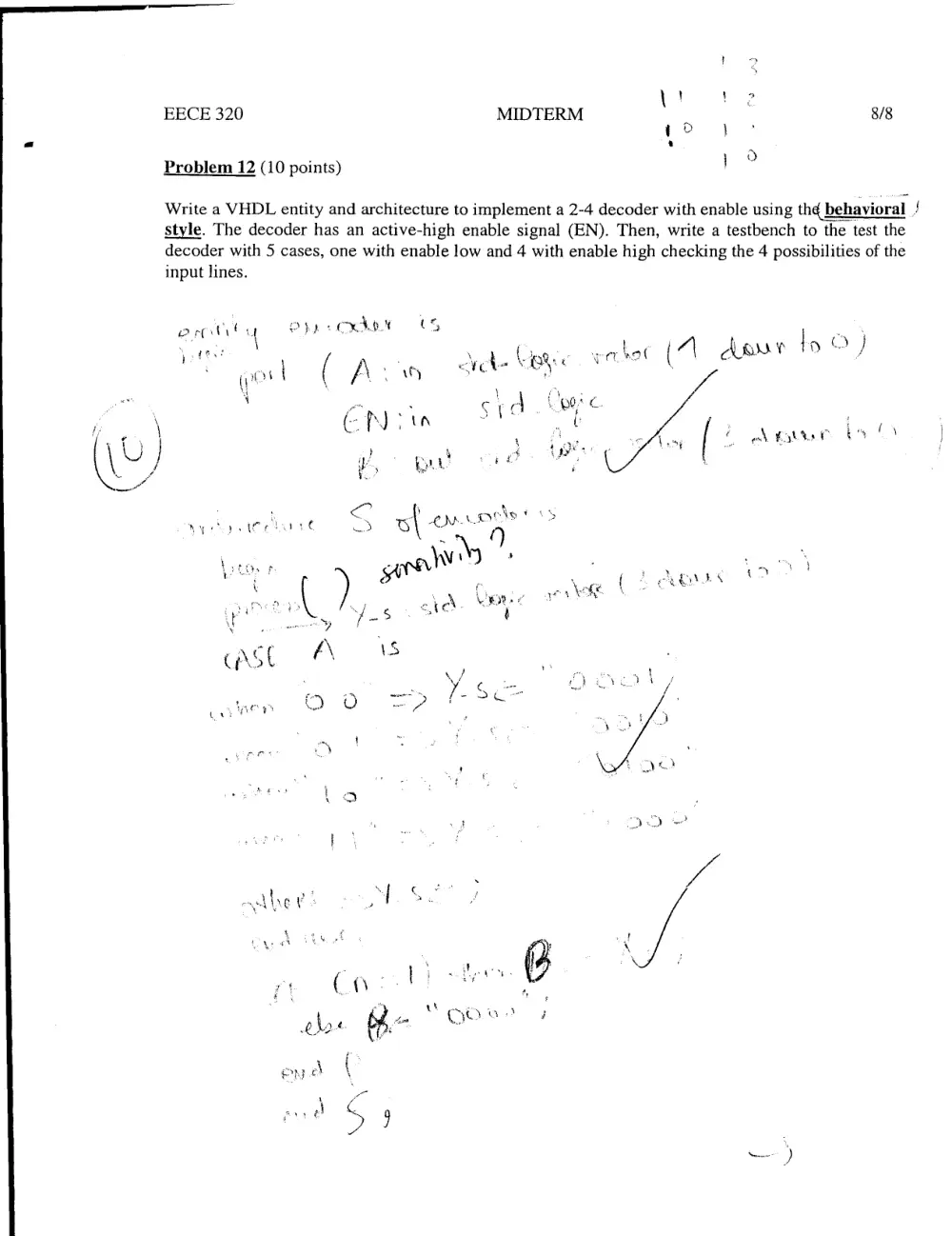 EECE 320 Midterm with Solution, Summer 2010, page 8