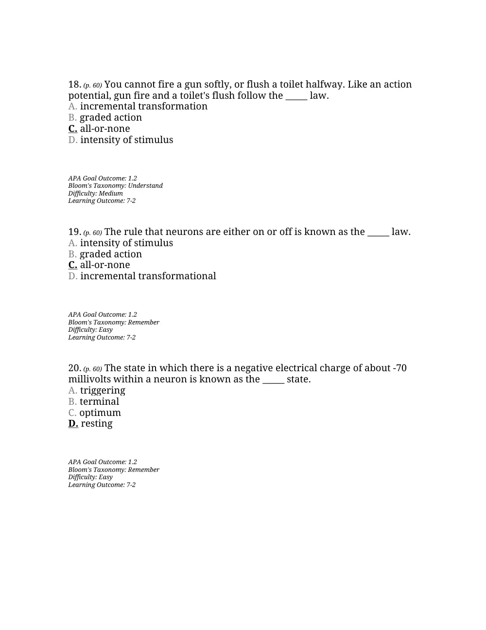 PSYC 201 Questions Chapter 3, Fall 2015, page 7
