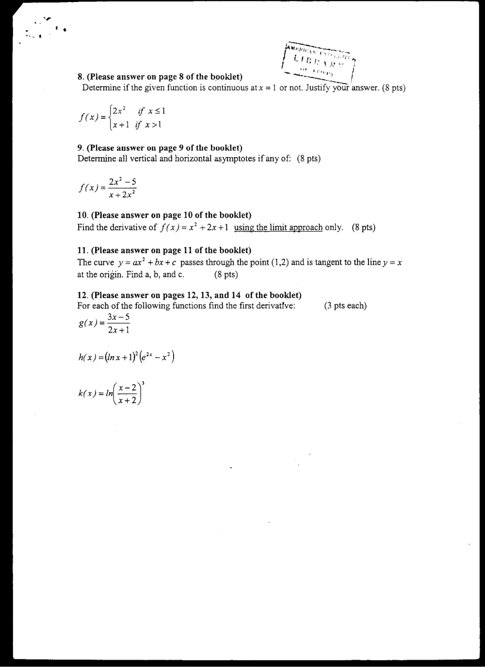 MATH 203 Final, Summer 2005, page 2