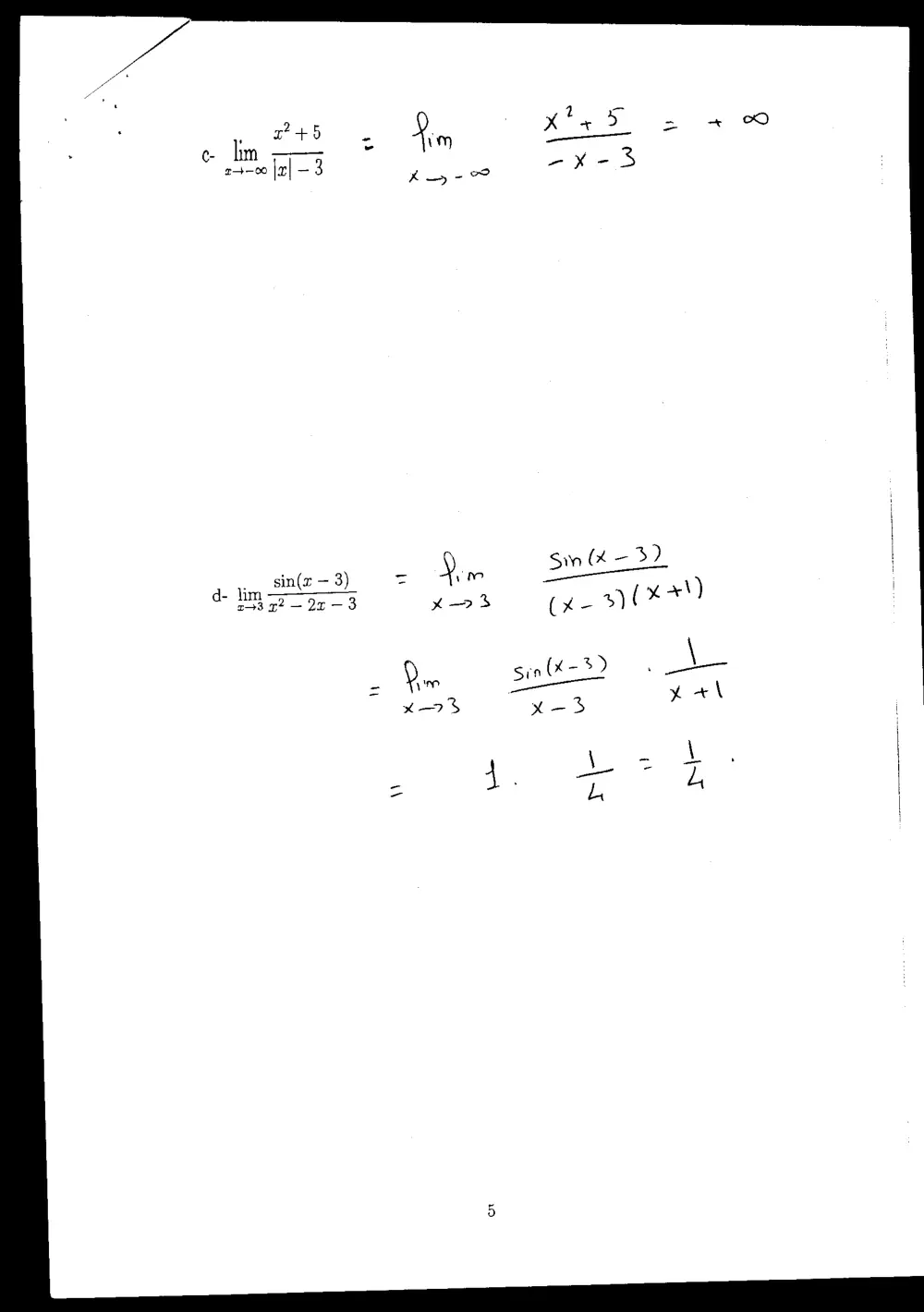 MATH 101 Exam 2, Fall 2005, page 5