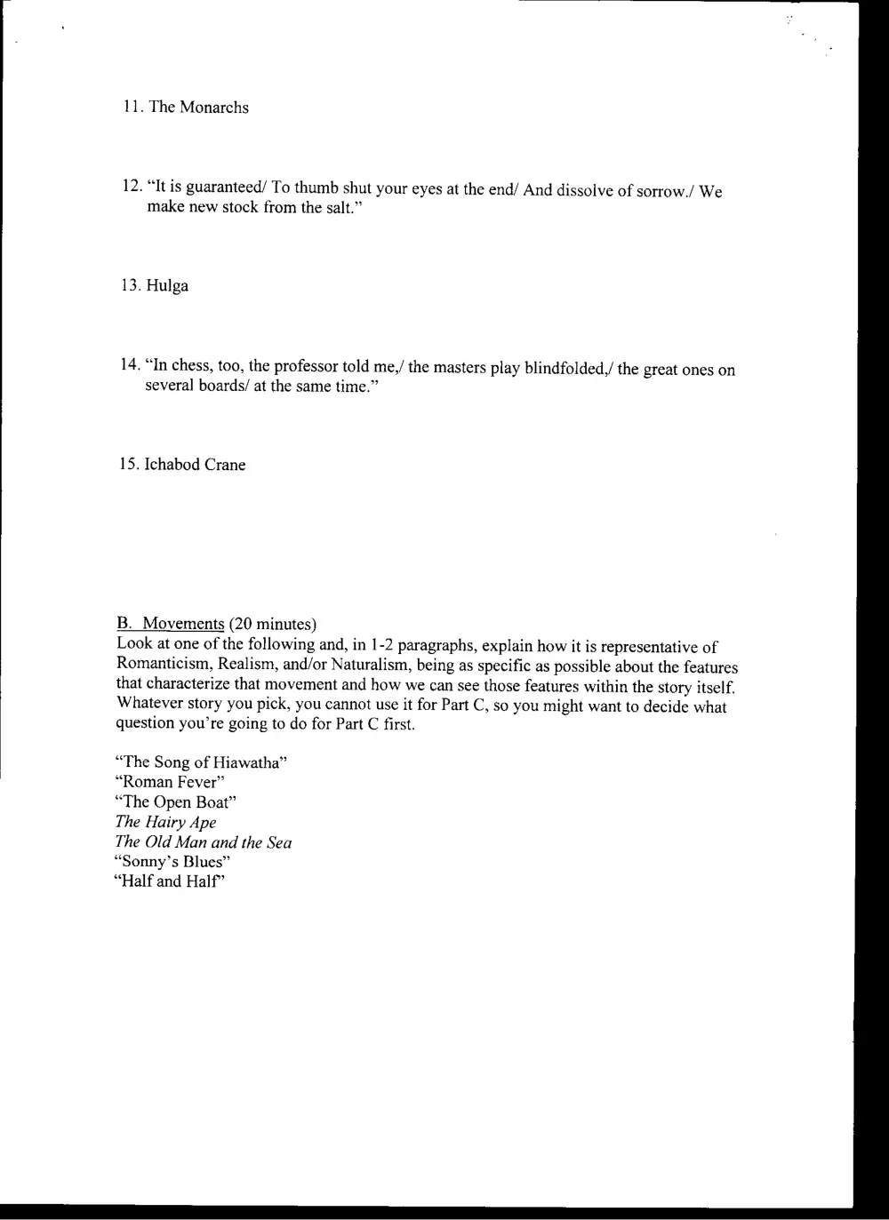 ENG 201 Final, Fall 2000, page 2