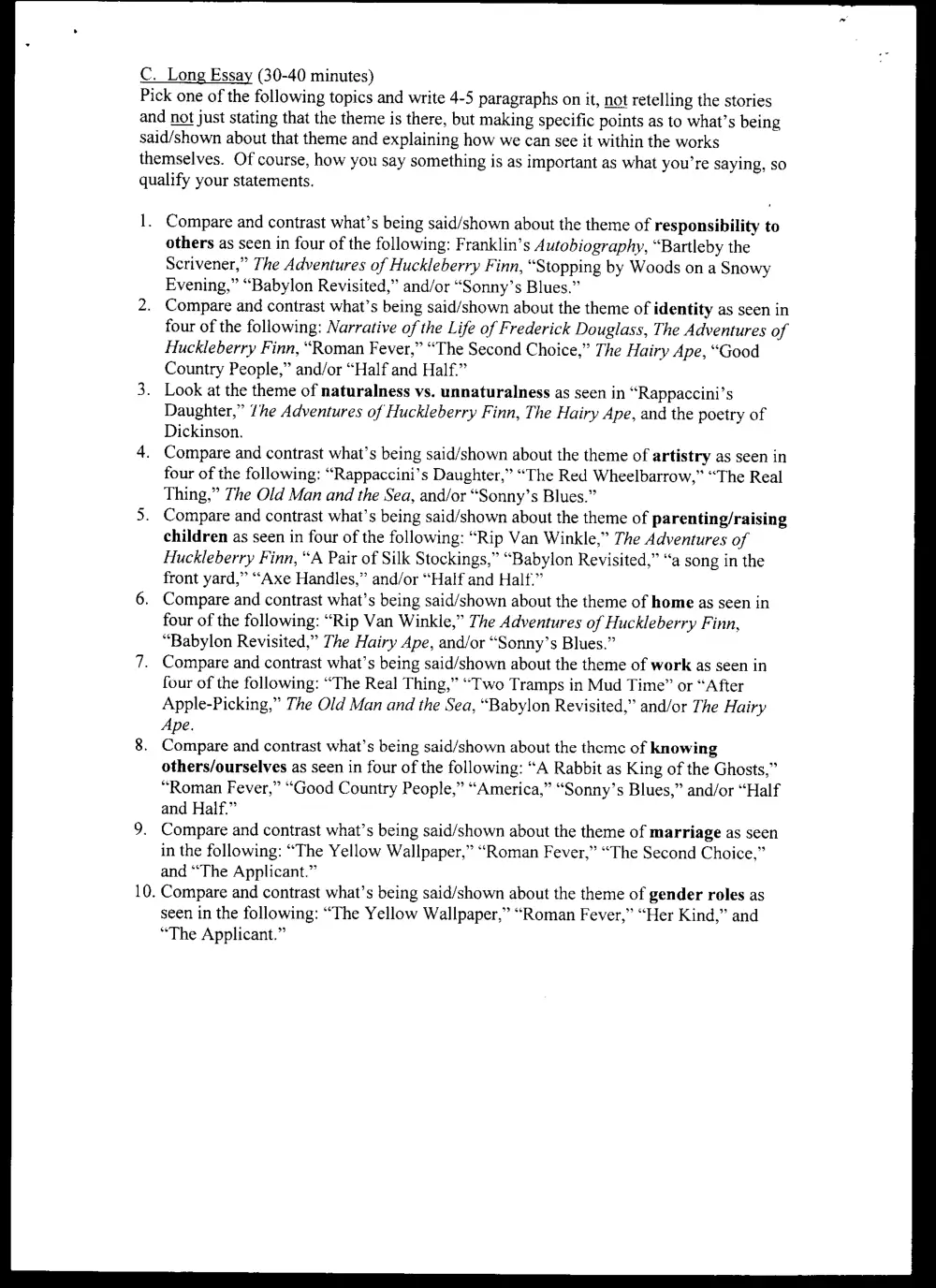 ENG 201 Final, Fall 2000, page 3