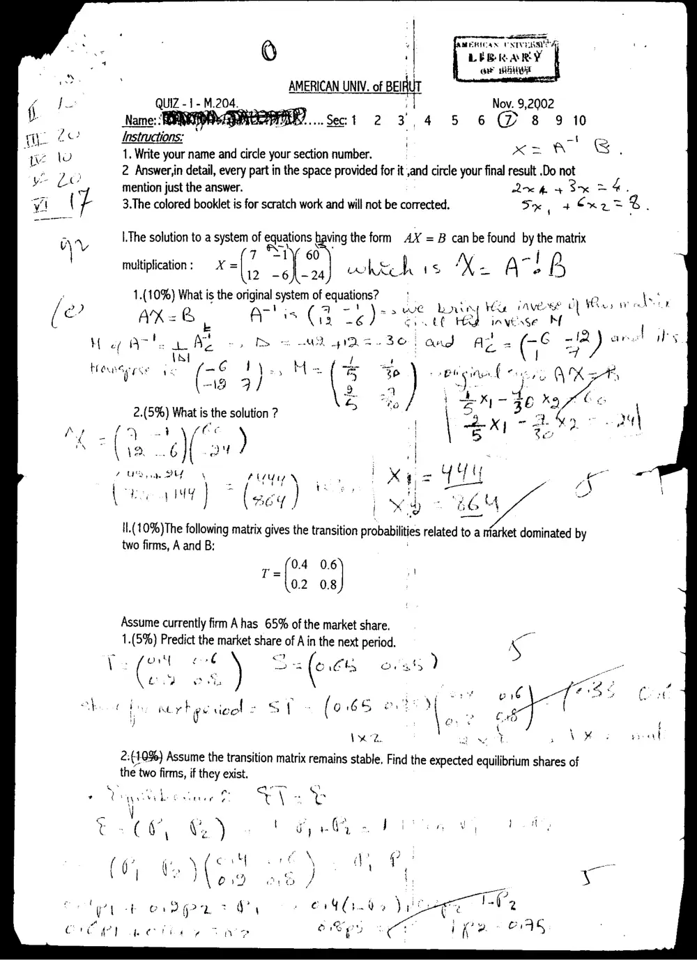 MATH 204 Exam 2, Fall 2002, page 1
