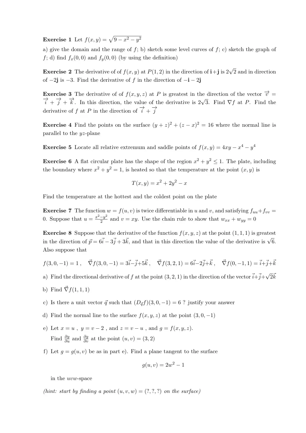 MATH 201 Problems Quiz 2, Fall 2012, page 1