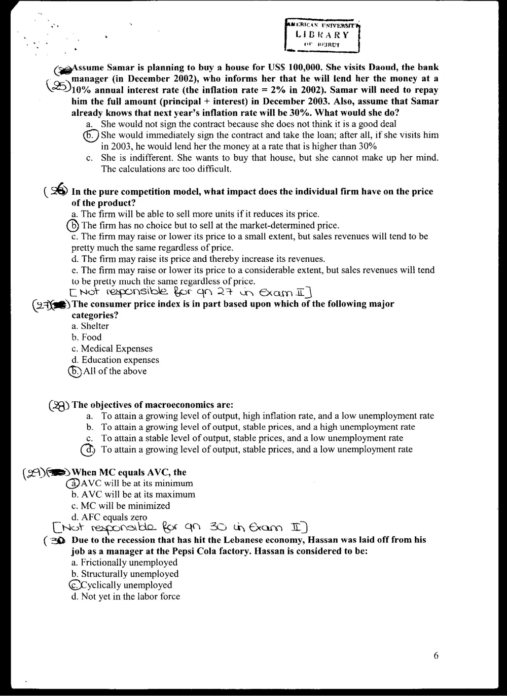 ECON 103 Exam, Fall 2003, page 6