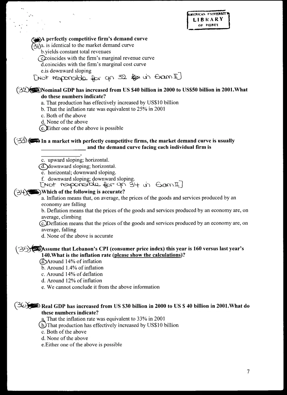 ECON 103 Exam, Fall 2003, page 7