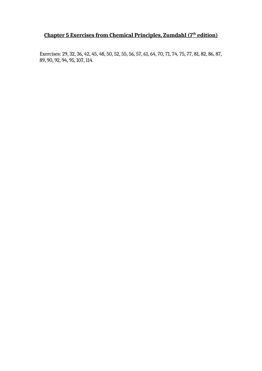 CHM 201 Problems For Chapter 5, Fall 2013, page 1
