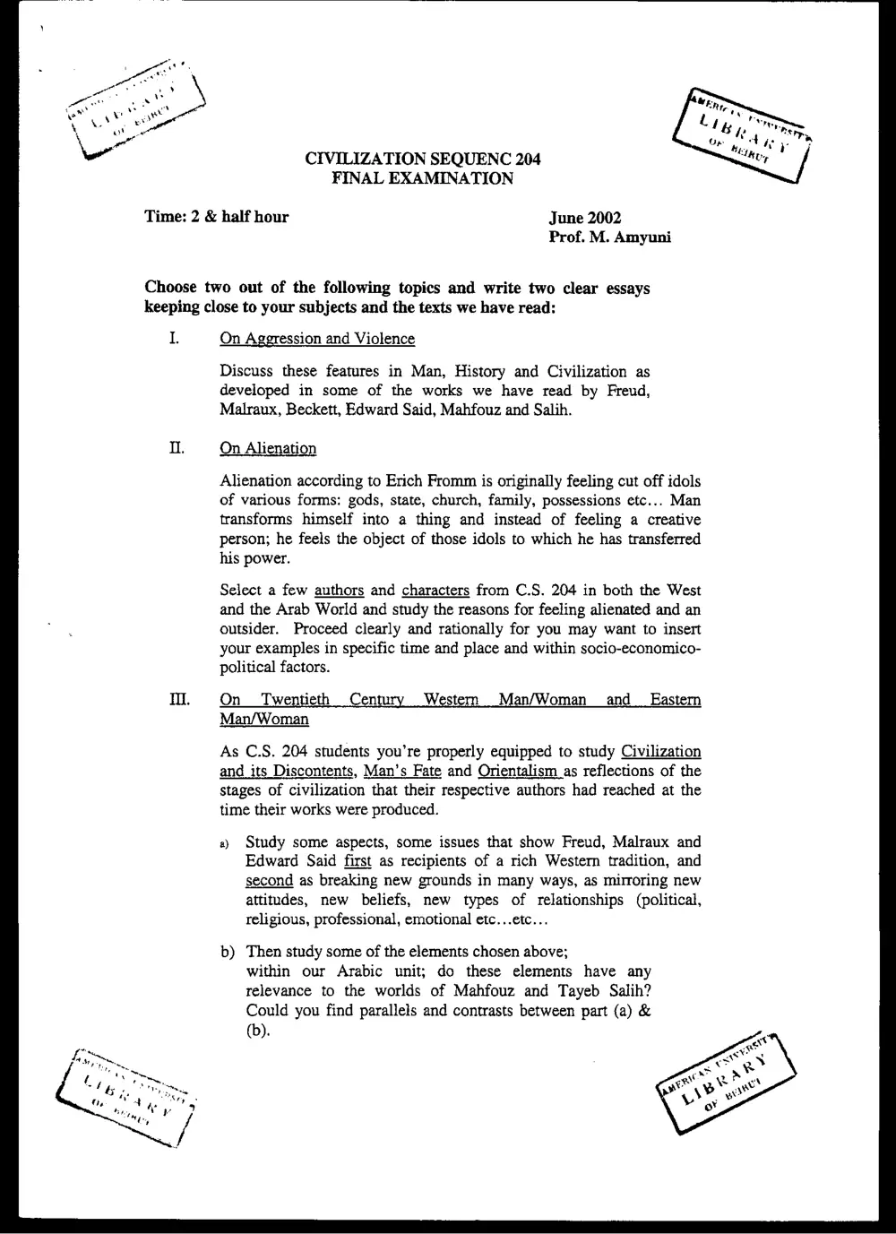CVSP 204 Final, Spring 2002, page 1
