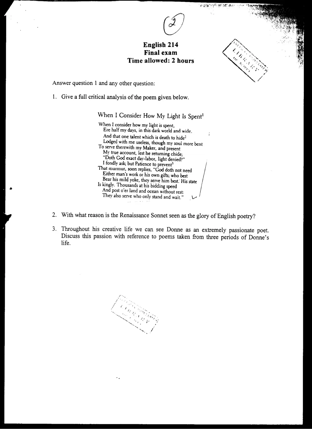ENG 214 Final, Spring 2008, page 1