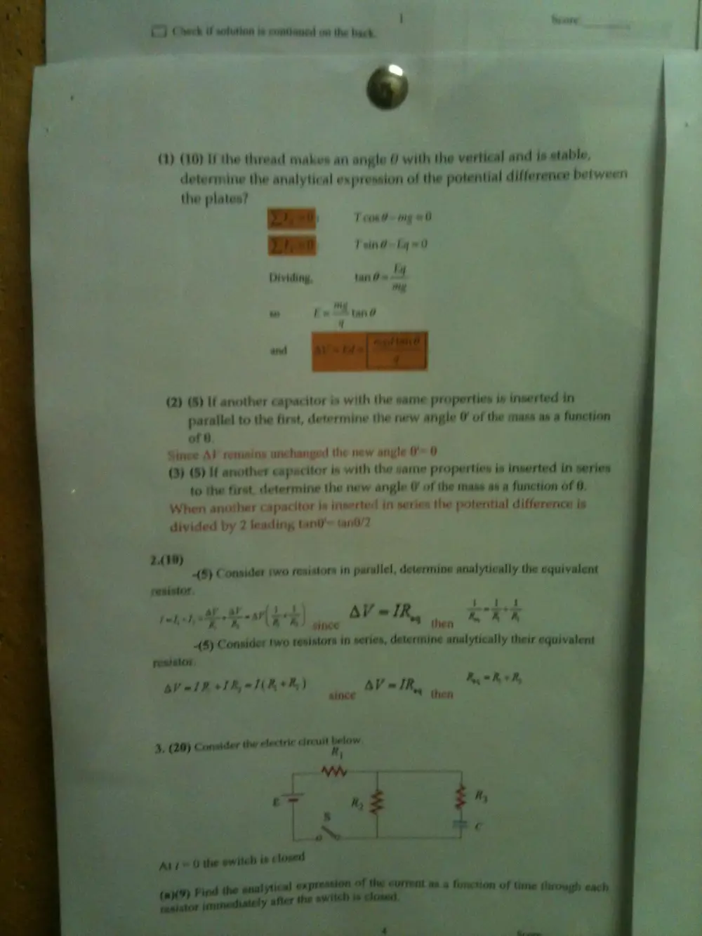 PHYS 211 Exam 2, Spring 2010, page 1