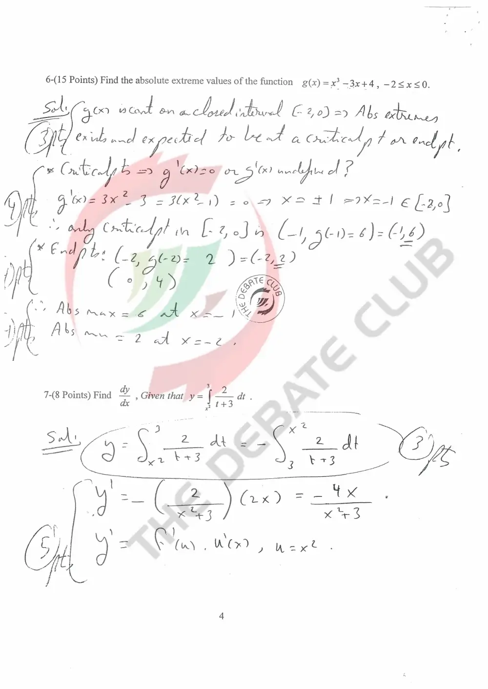 MAT 113 Exam 2 with Solution, Fall 2007, page 5