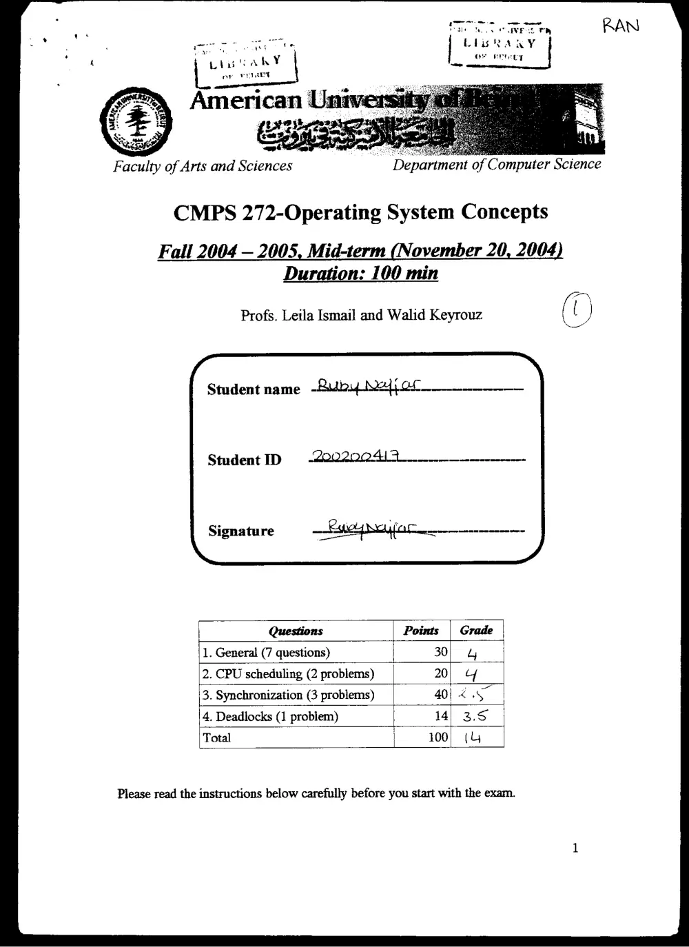 CMPS 272 Midterm, Fall 2004, page 1