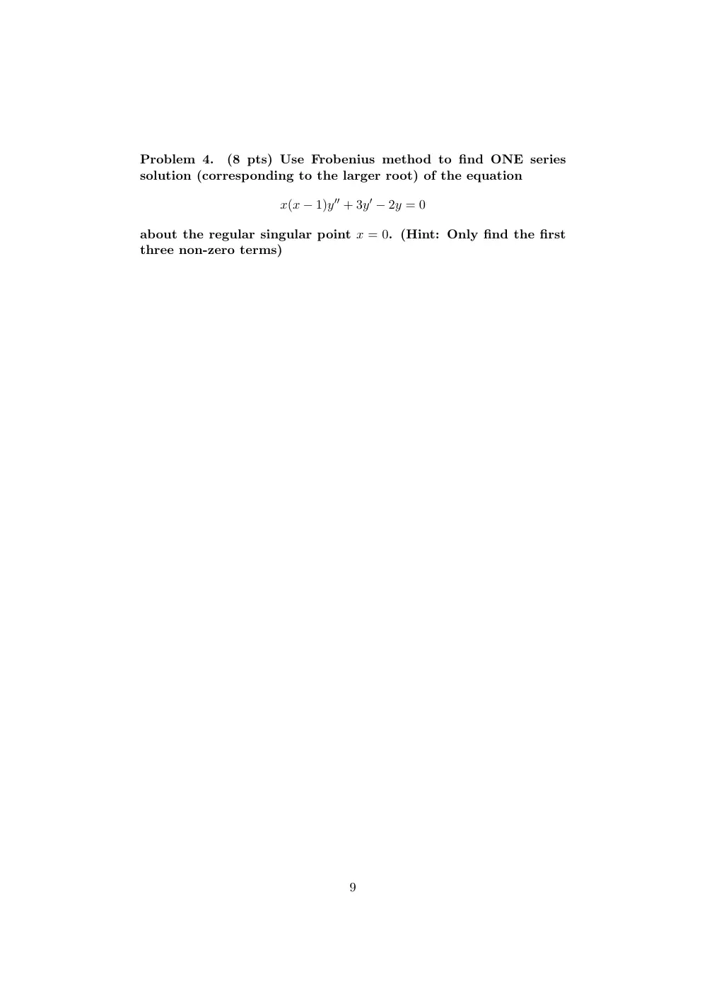 MATH 202 Final Common Final, Spring 2014, page 9