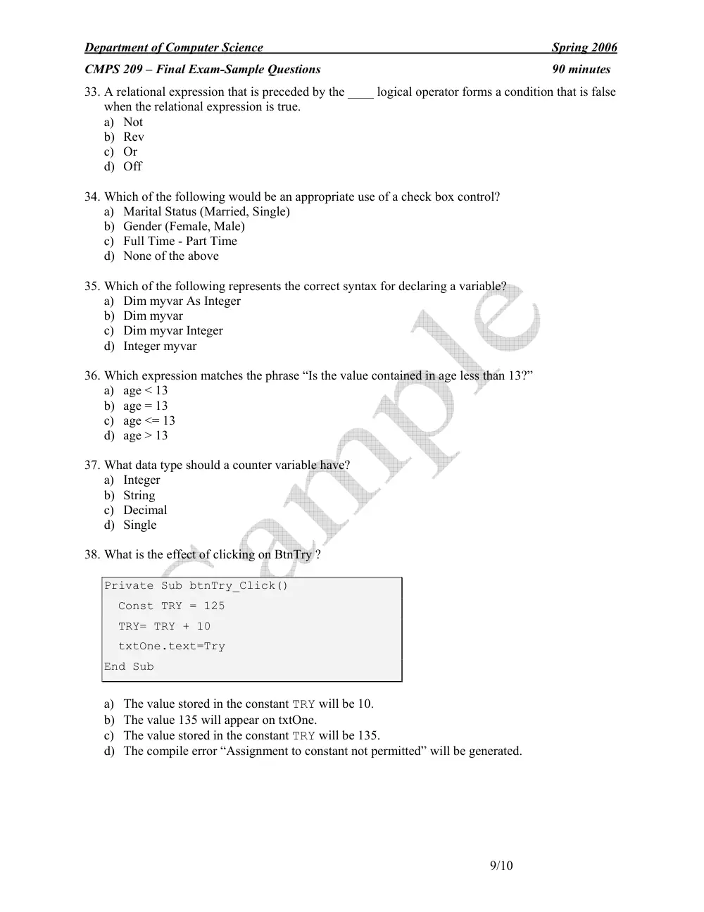 CMPS 209 Final, Spring 2006, page 9