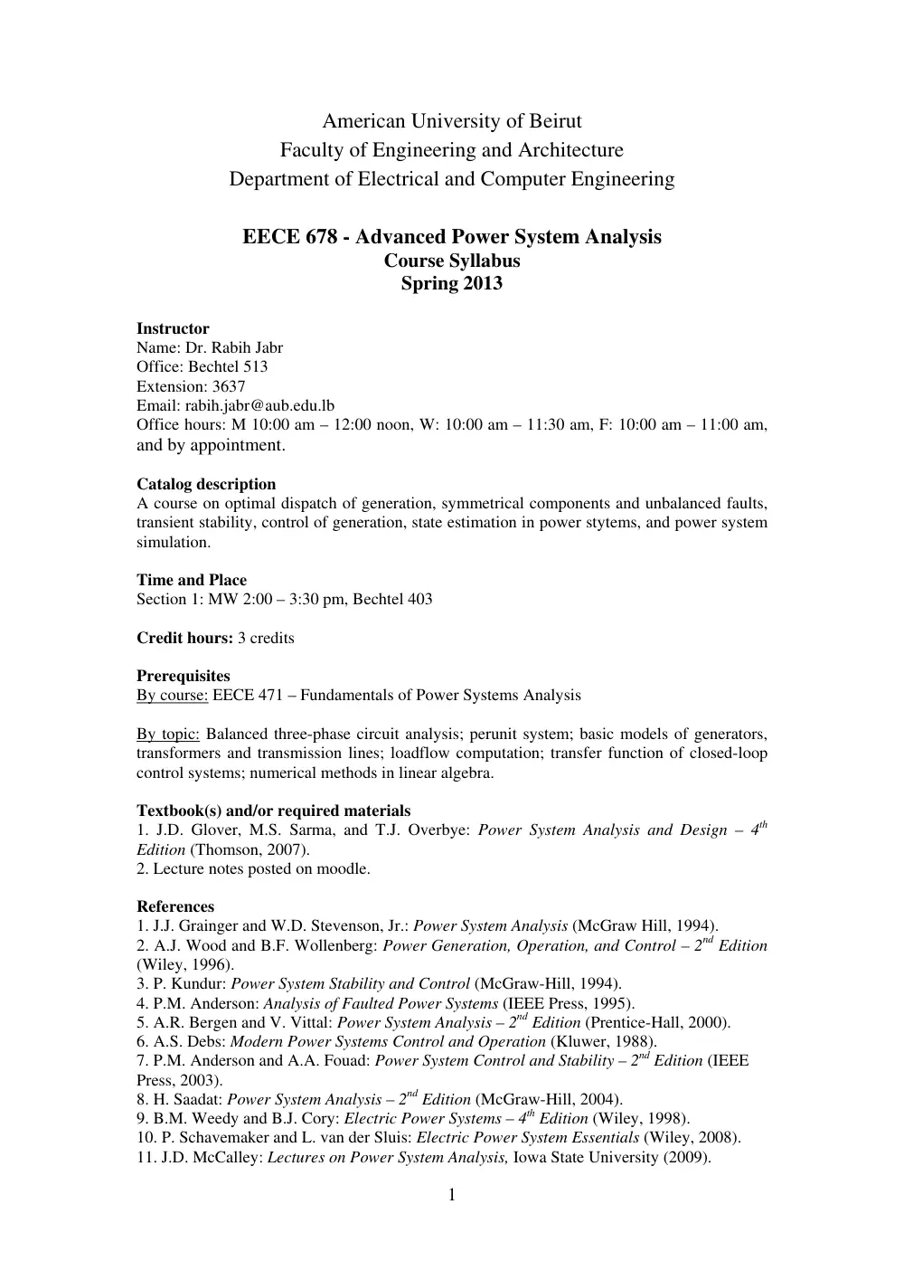 EECE 678 Syllabus, Fall 2012, page 1