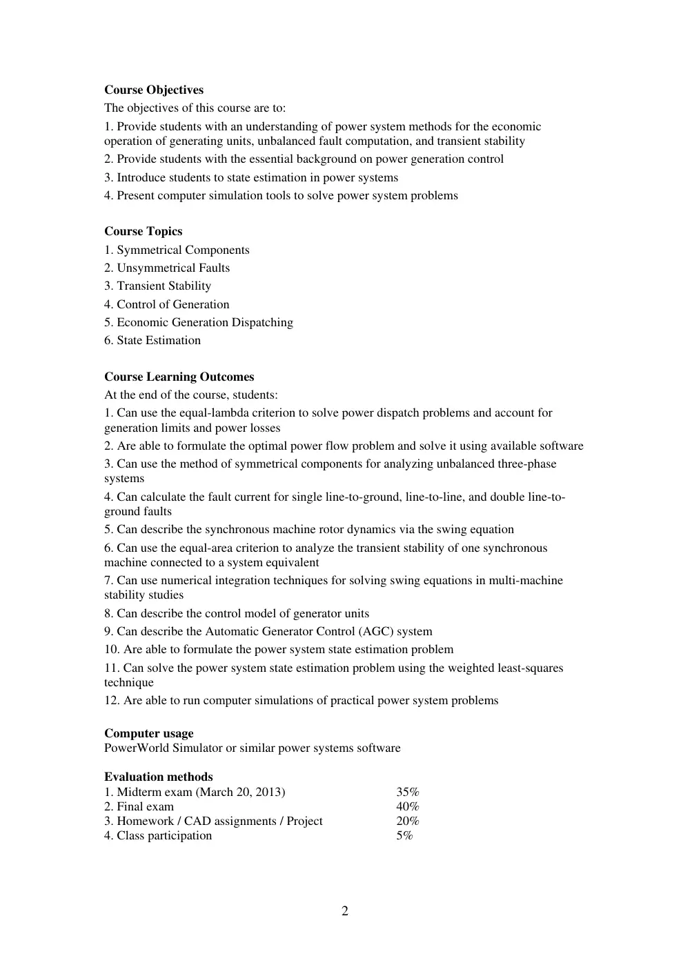 EECE 678 Syllabus, Fall 2012, page 2