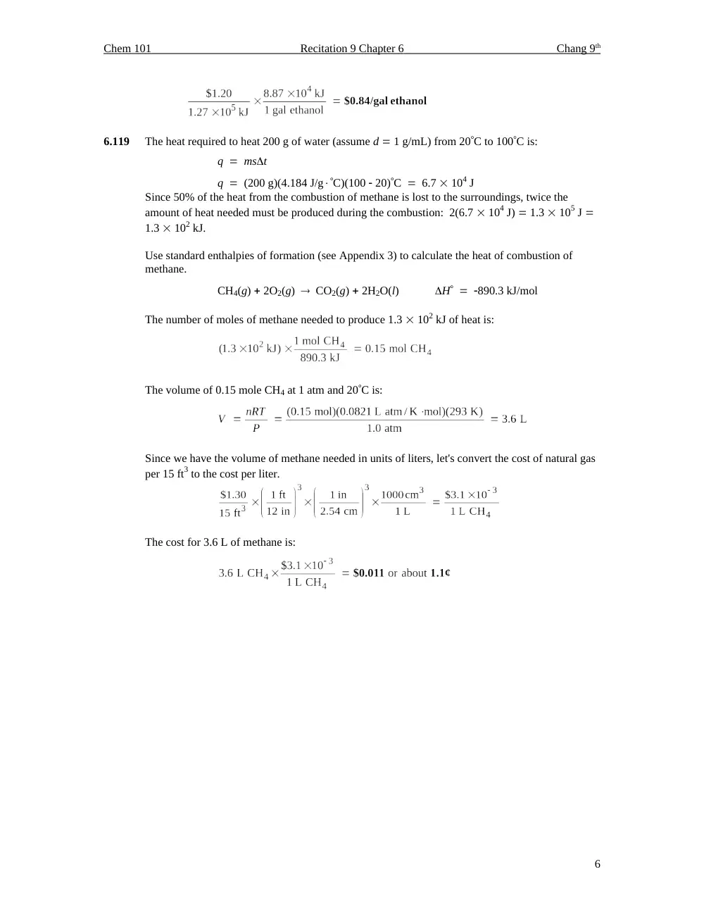 CHEM 101 Homework Chapter 5 Assignment Solution, Fall 2013, page 6