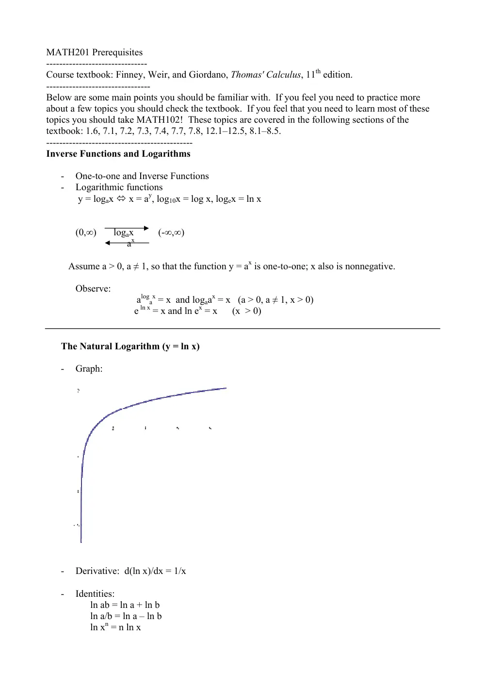 MATH 201 Useful File, Fall 2009, page 1