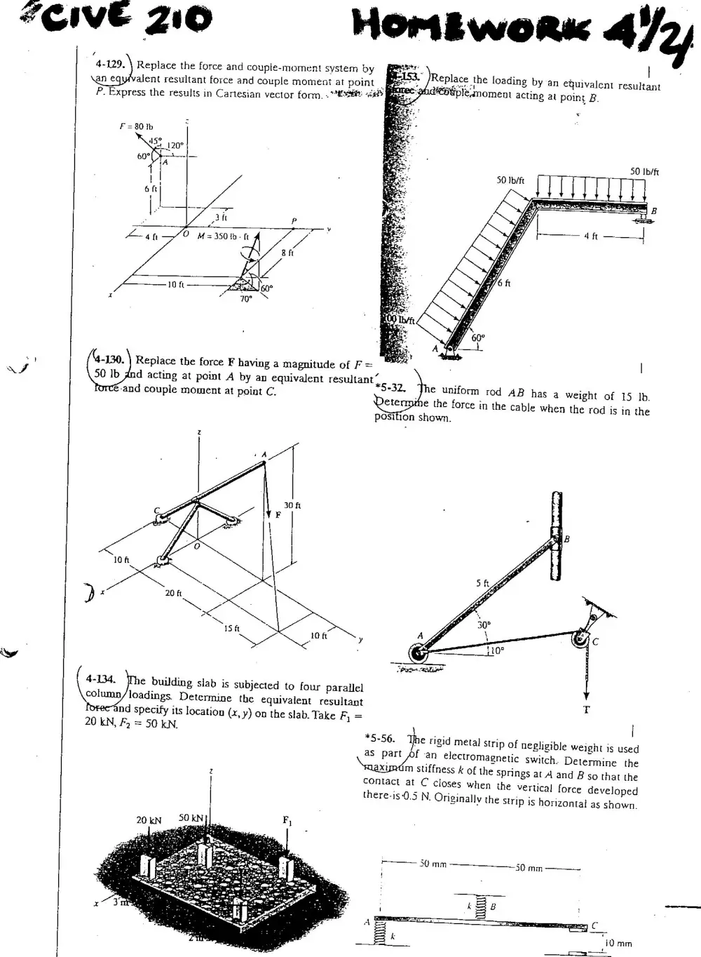 CIVE 210 Homework 4, Spring 2011, page 1