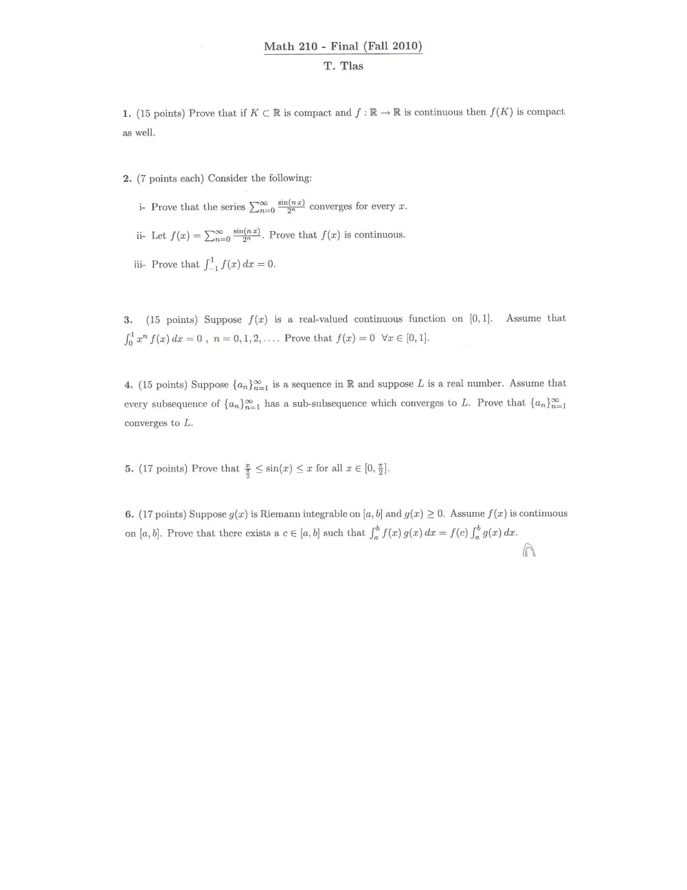 MATH 210 Final, Fall 2010, page 1