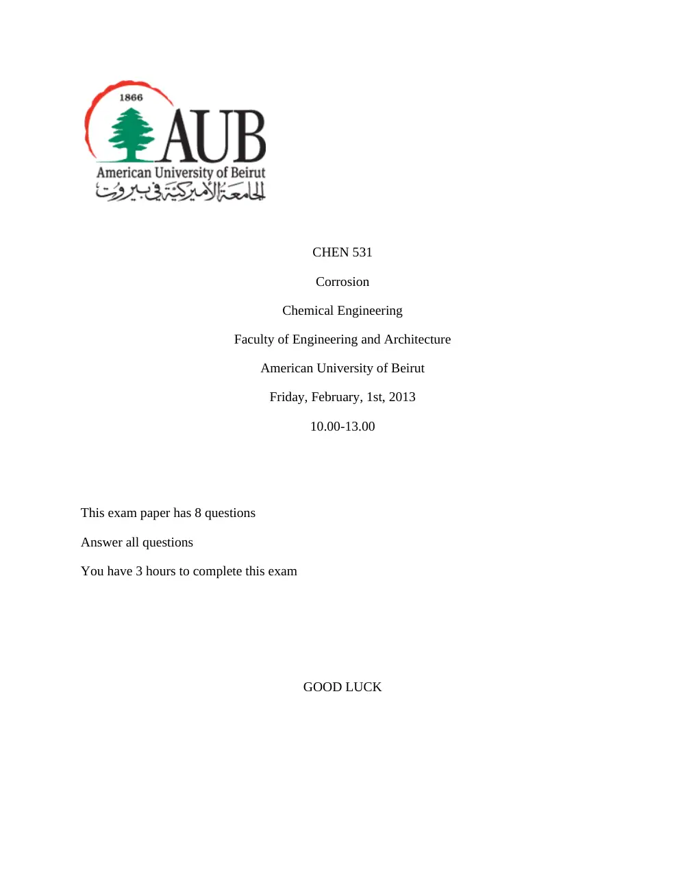 CHEN 531 Final, Fall 2012, page 1