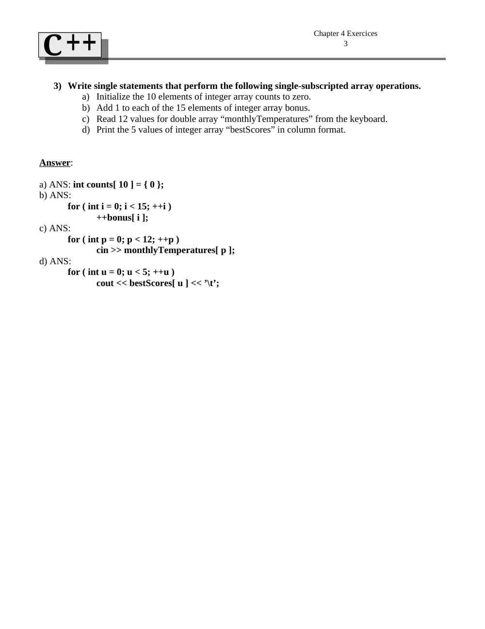 CSC 212 Problems For Chapter 4 with Solution, Summer 2013, page 3