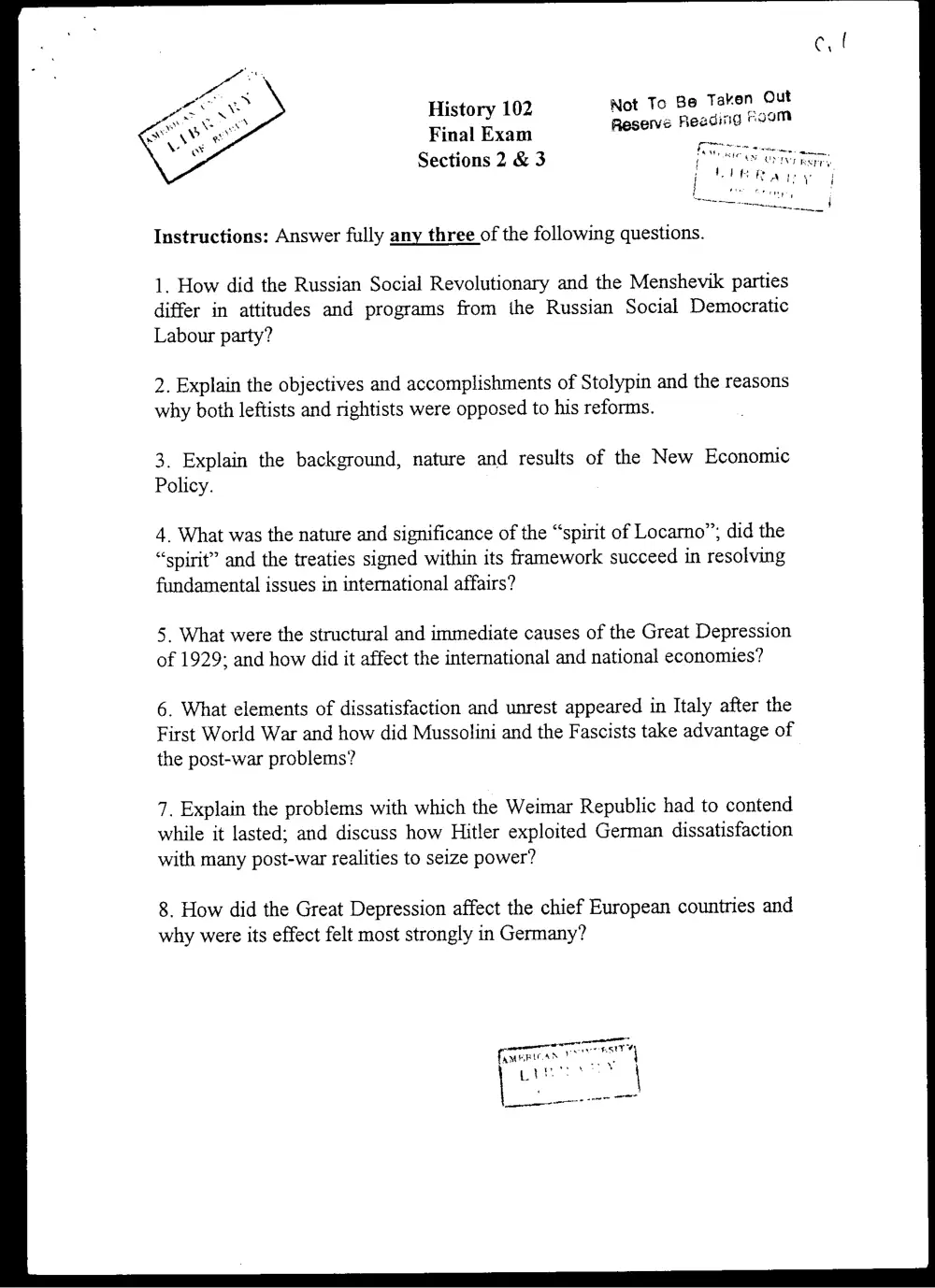 HIST 102 Final, Spring 2008, page 1