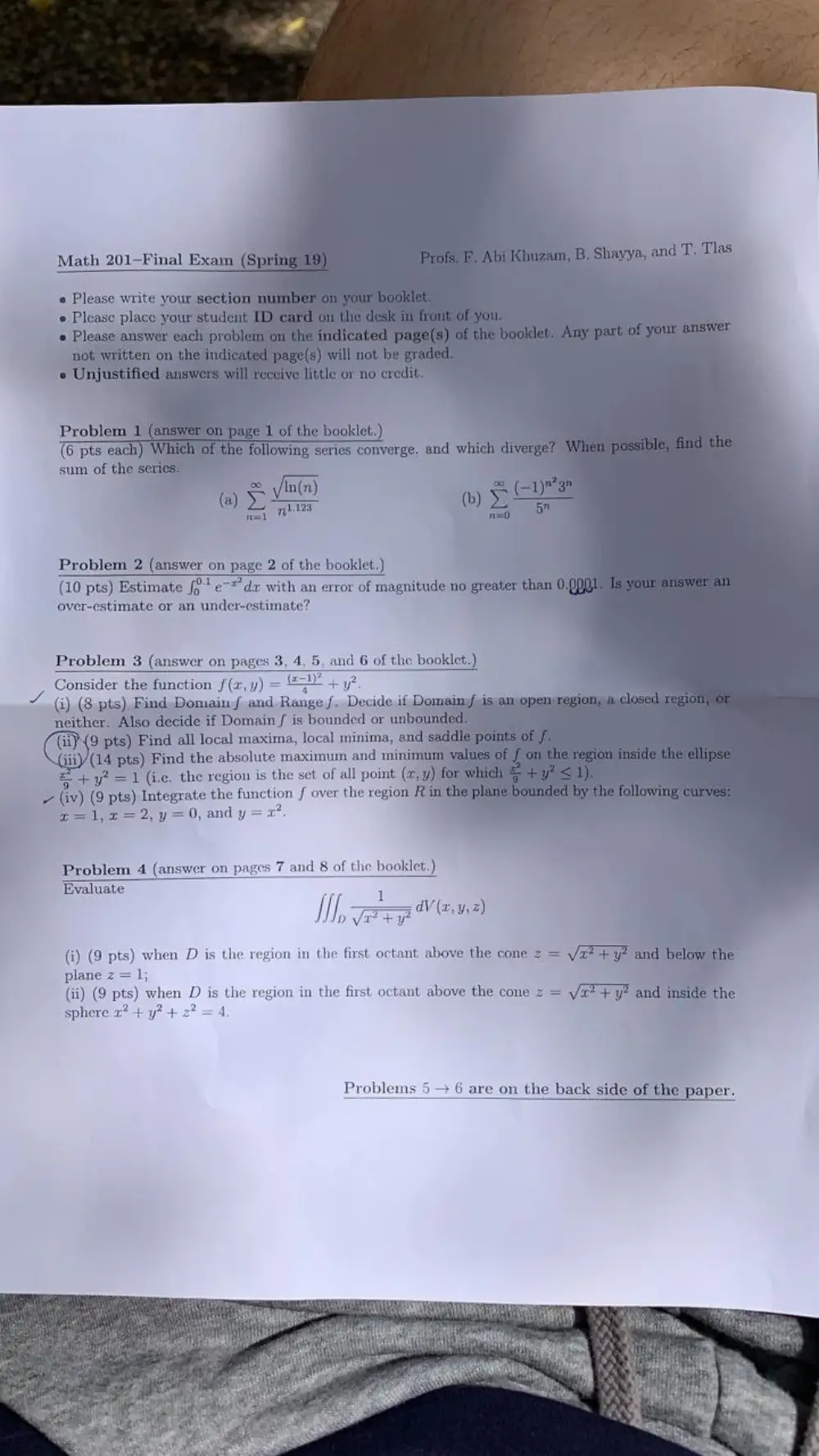 MATH 201 Final, Spring 2019, page 1
