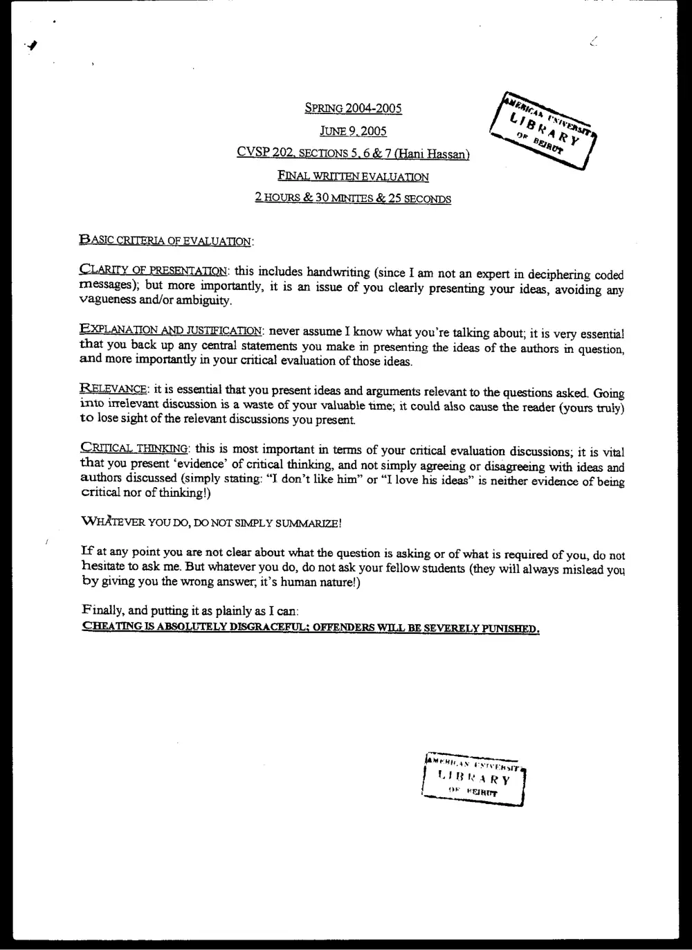CVSP 202 Final, Spring 2005, page 1