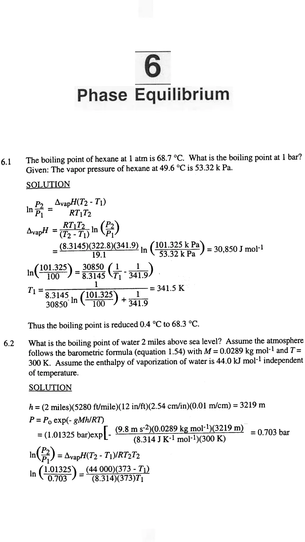 CHEM 217 Problems Chapter 6, Fall 2011, page 1