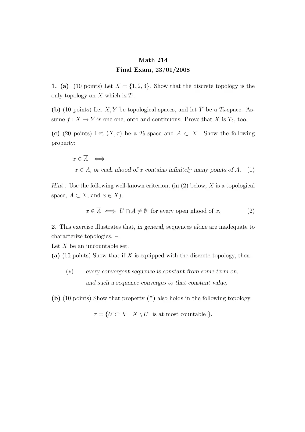 MATH 214 Final, Fall 2007, page 1
