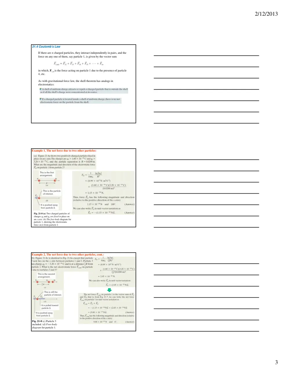PHY 201 Chapter 21, Fall 2012, page 3