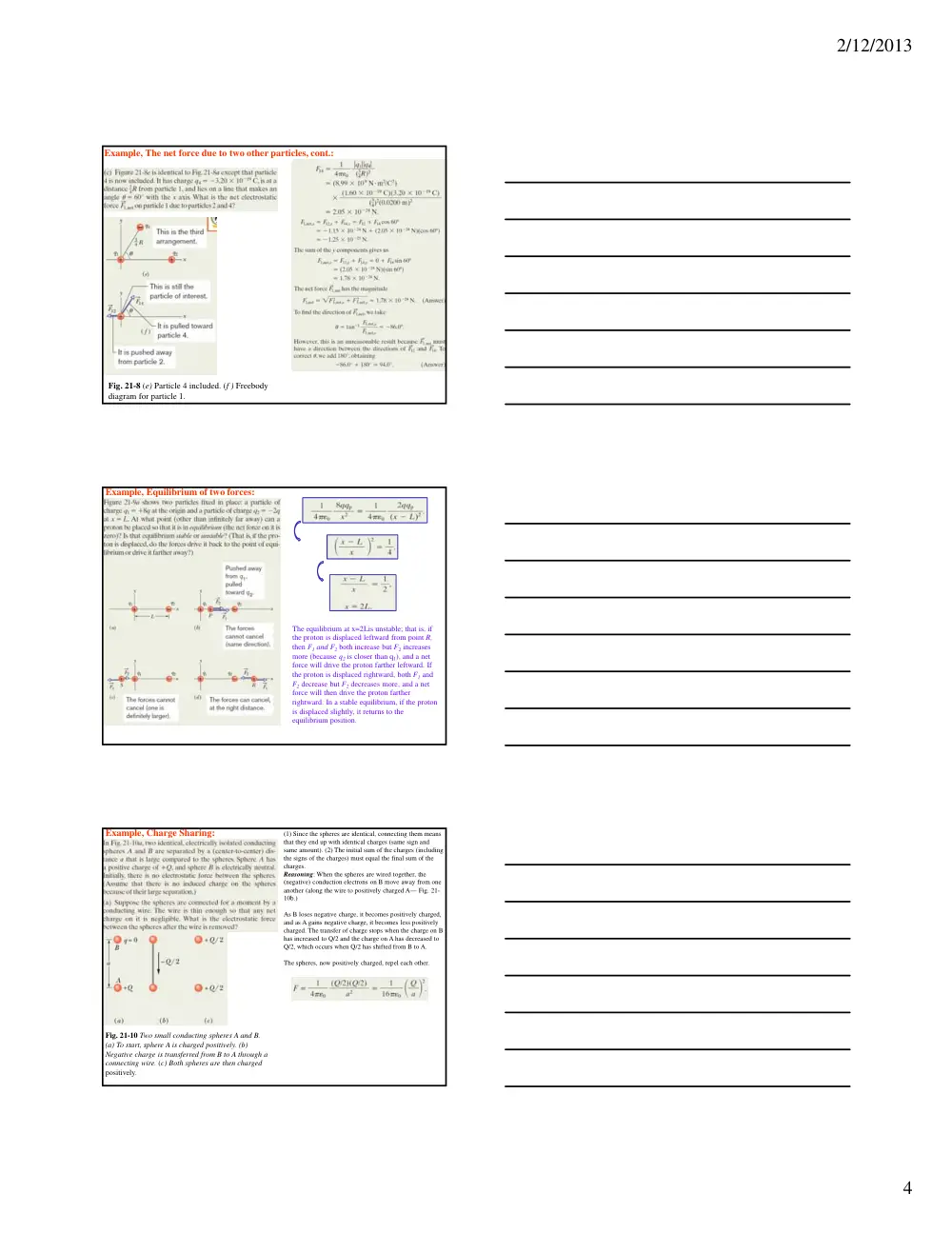 PHY 201 Chapter 21, Fall 2012, page 4