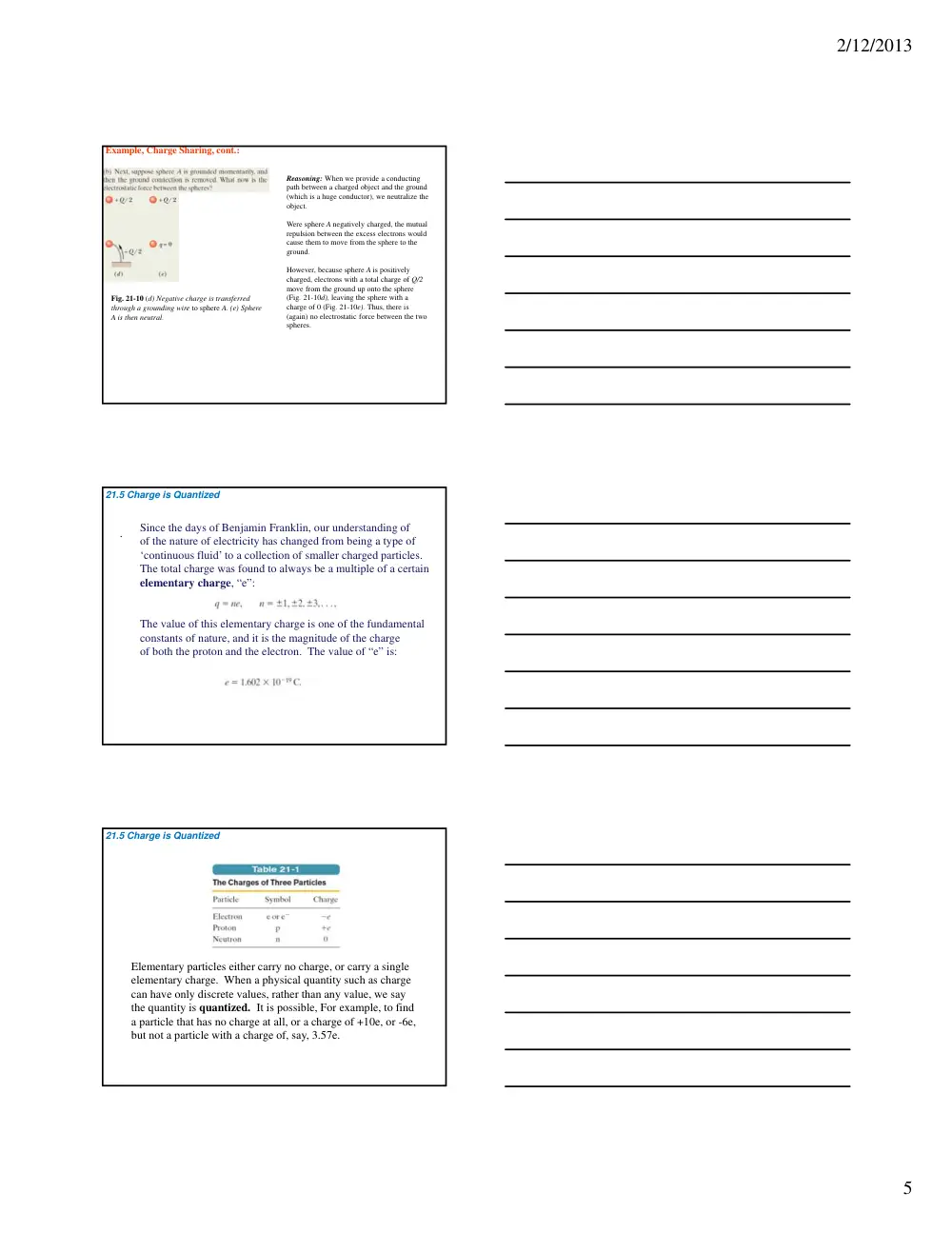 PHY 201 Chapter 21, Fall 2012, page 5