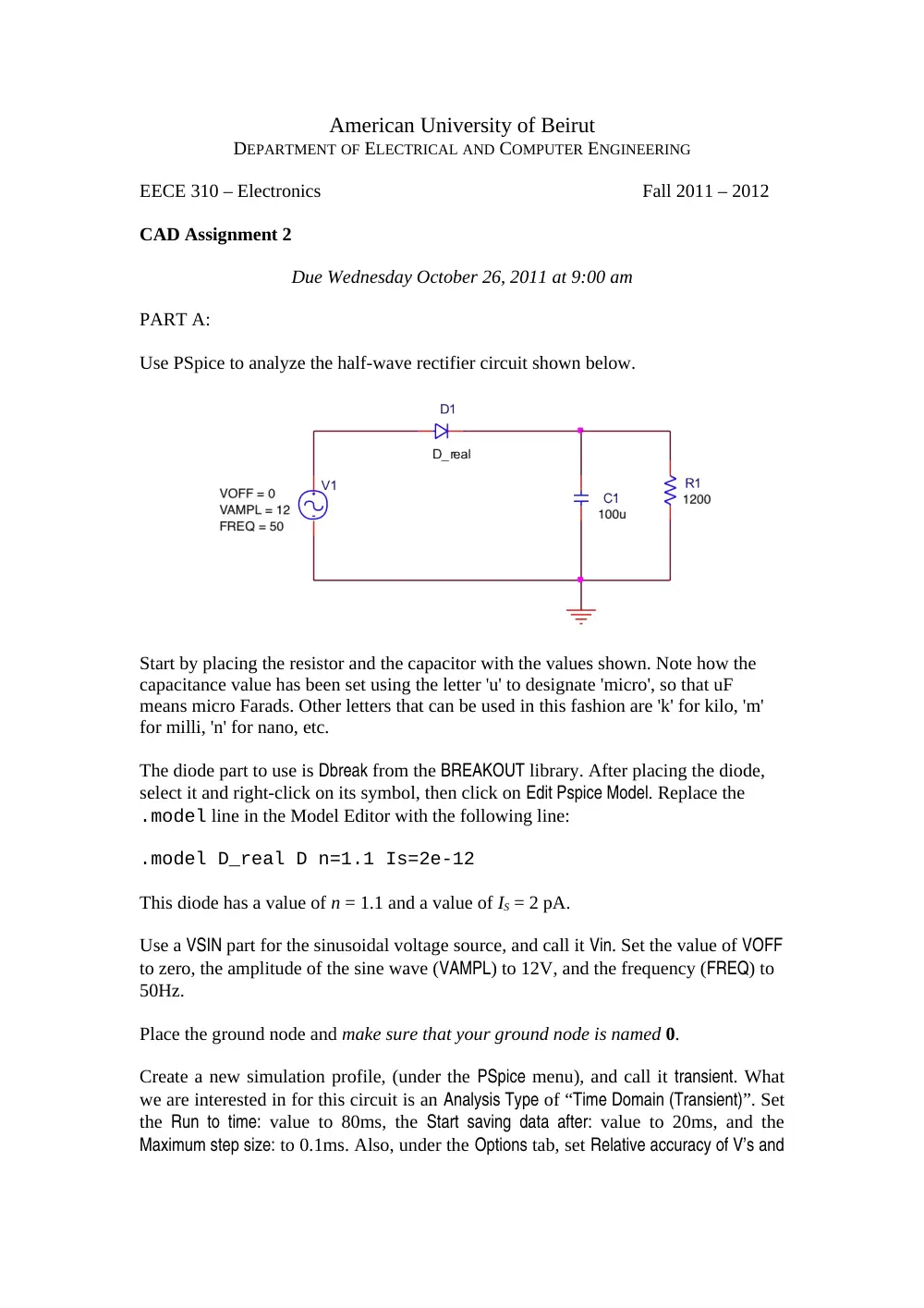 EECE 310 Homework Cad 2, Fall 2011, page 1