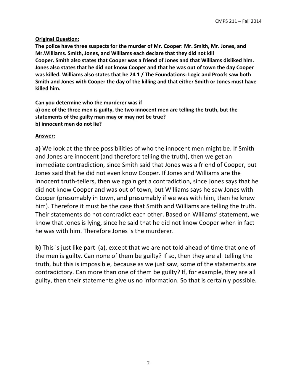 CMPS 211 Homework Assignment 02 Solution, Fall 2014, page 2