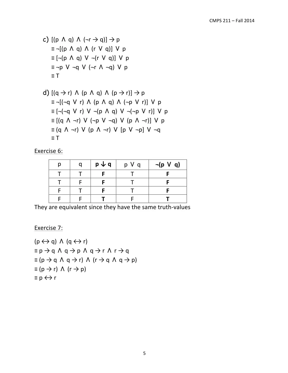 CMPS 211 Homework Assignment 02 Solution, Fall 2014, page 5
