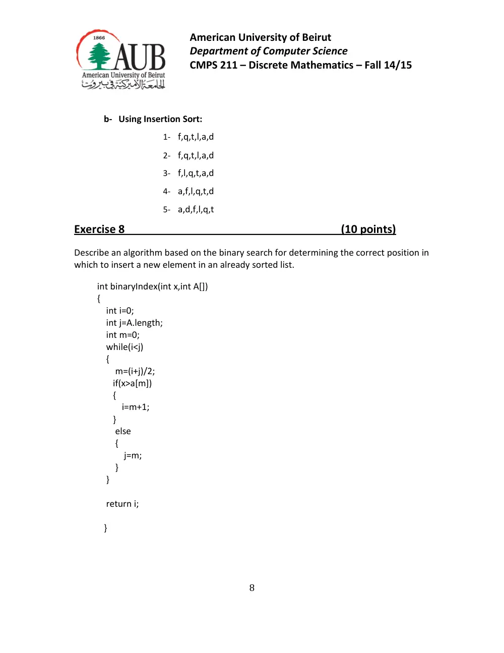 CMPS 211 Homework Solution 8, Fall 2014, page 8