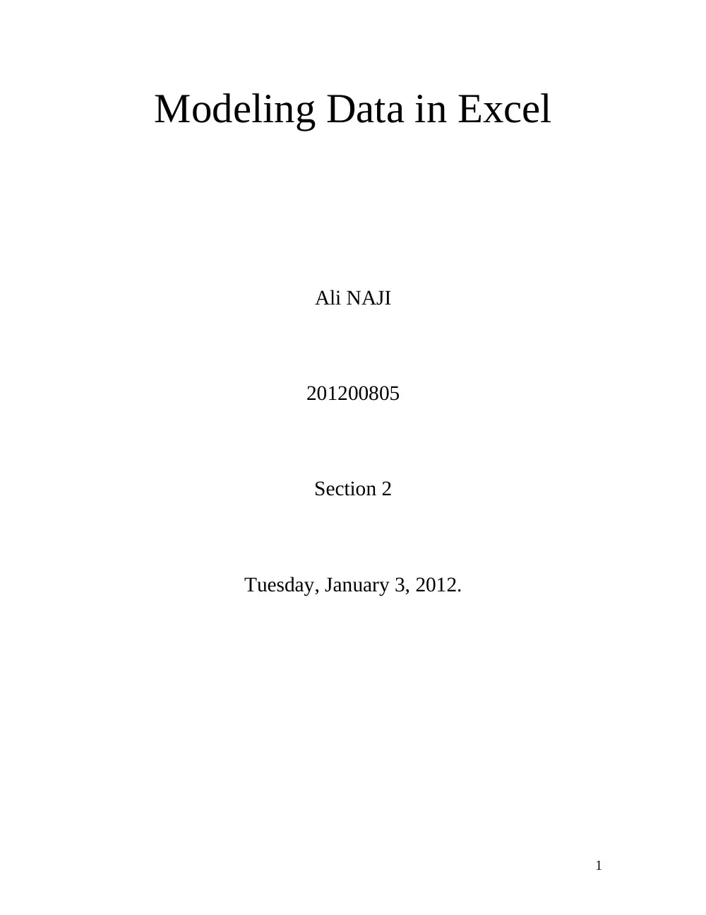 EECE 200 Report, Fall 2011, page 1